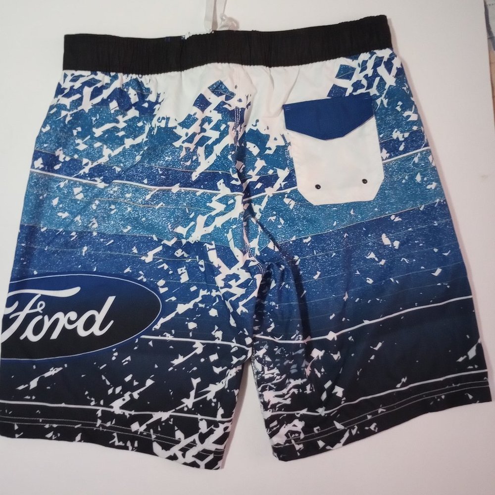 Men's swim trunks.  Ford Motor Company licensed.